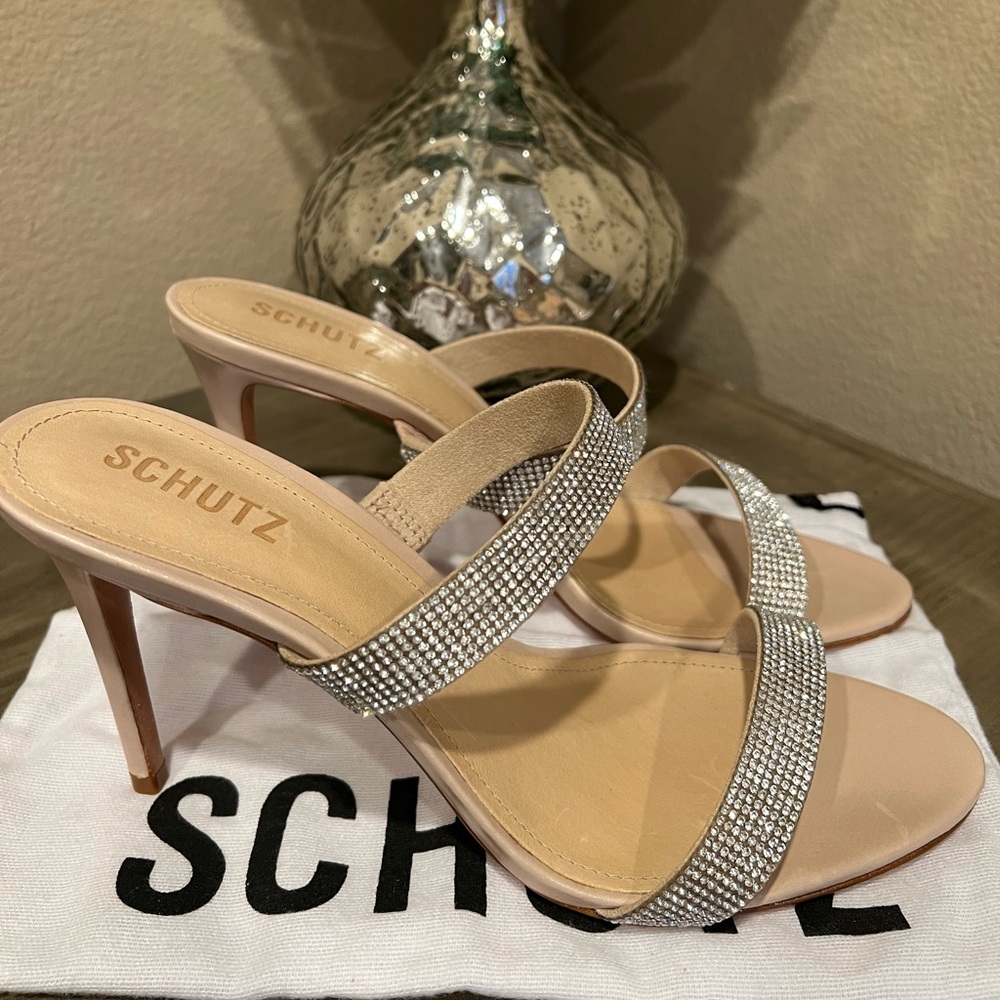 Schutz Beatriz Bedazzled High Heel Sandal
